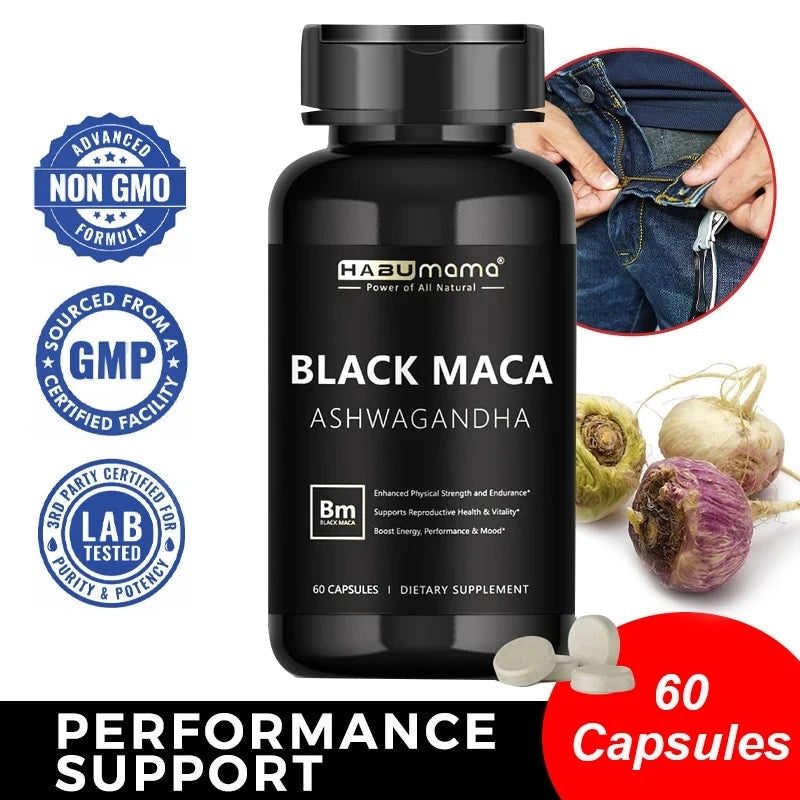 Male Enhancing Supplement with Black Maca, Stamina & Energy, Men's Muscle Enlargement