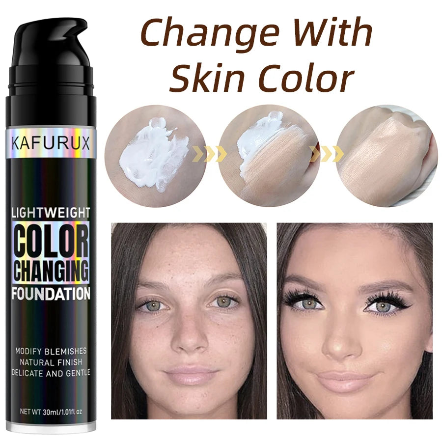 1 pc Magic Color-Changing Liquid Foundation | Soft Matte, Long-Lasting, Hydrating Makeup Base, Suitable for All Skin Tones