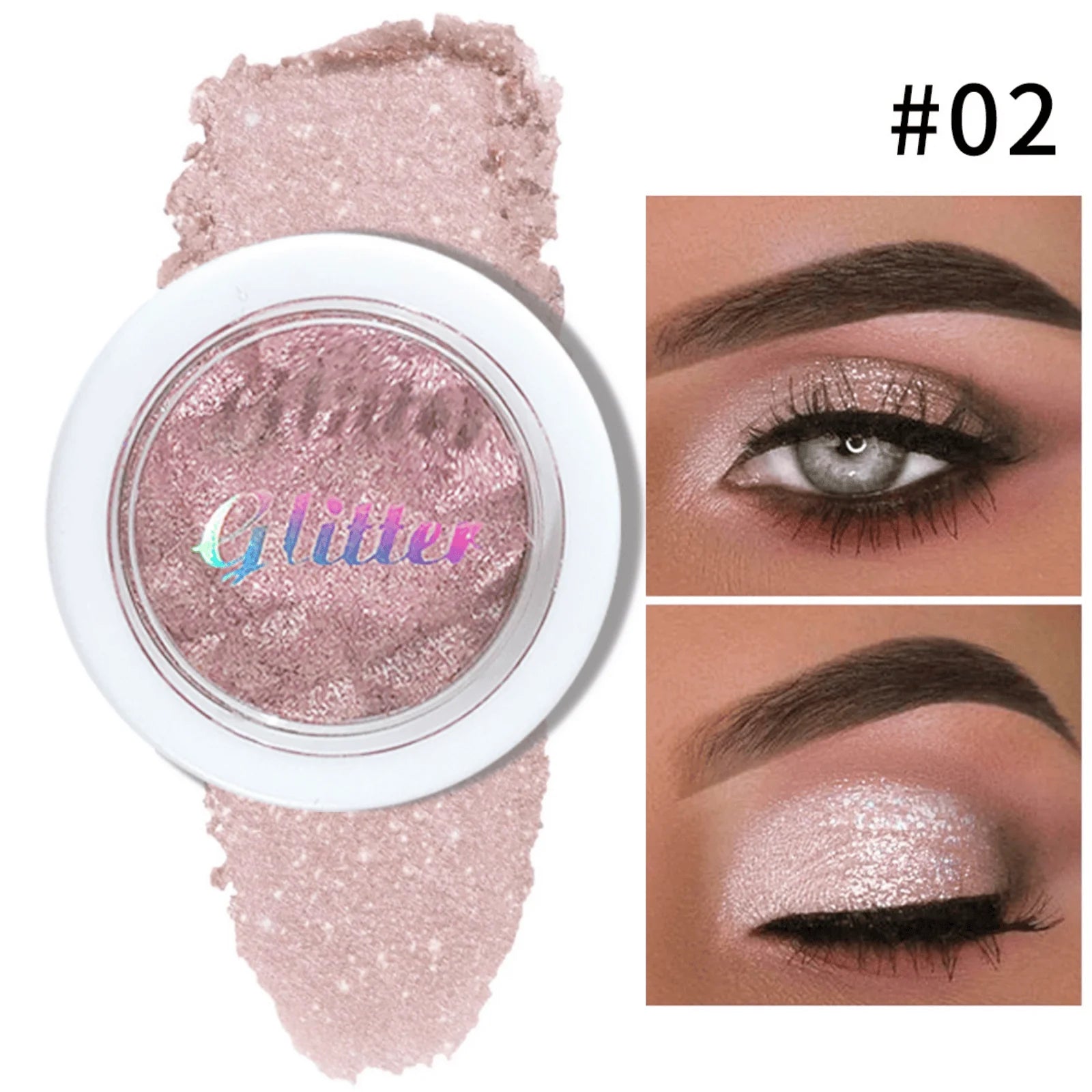 Glittery Single Color Eye Shadow 1PC Long-lasting Fine Powder Perfect for Creating Stunning Christmas Gift Makeup Looks