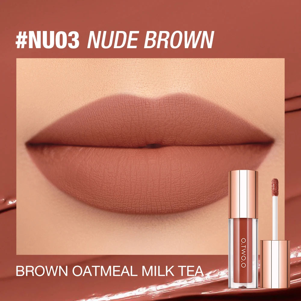 O.TWO.O Lipstick Lip Tint Matte 24H Stay Color-Locking Ultra-Lasting Waterproof Transfer-Proof Glossy Satin Lip Glaze Makeup