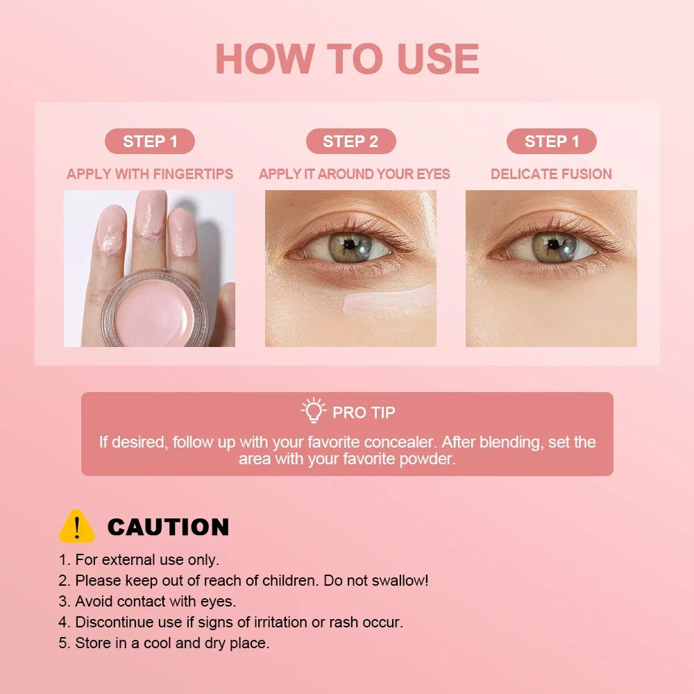 Hydrating Brightening Concealer For Under-Eyes Creamy Pink Contour Full Coverage Long Lasting Correcting Eye Dark Circles Makeup
