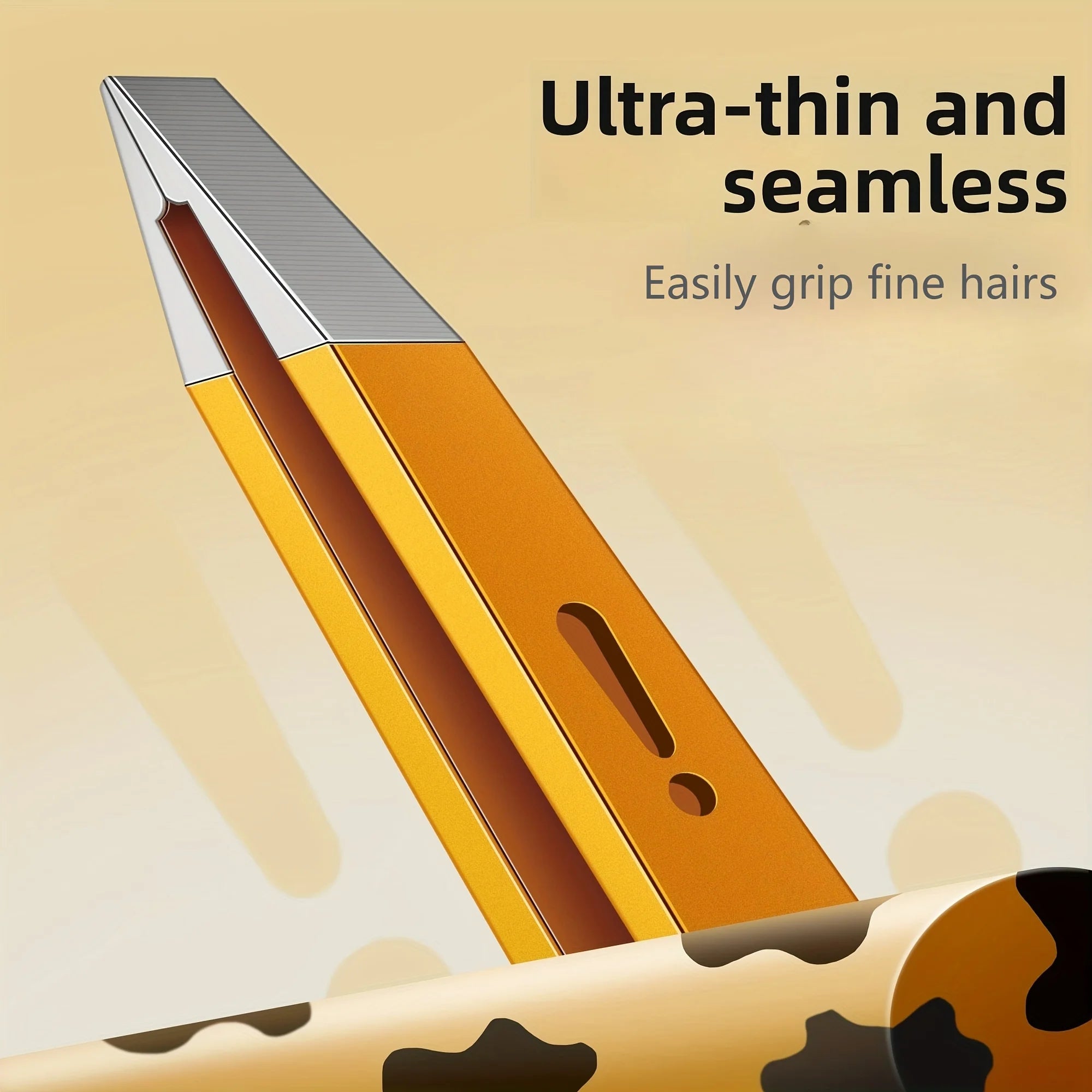 Orange Stainless Steel Eyebrow Tweezers with White Case Precision Tip Painless Hair Removal, Durable Slender Tip Gifts