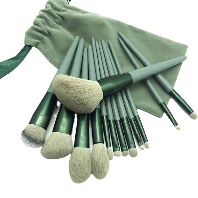 13 PCS Makeup Brushes Set Eye Shadow Foundation Women Cosmetic Brush Eyeshadow Blush Beauty Soft Make Up Tools Bag