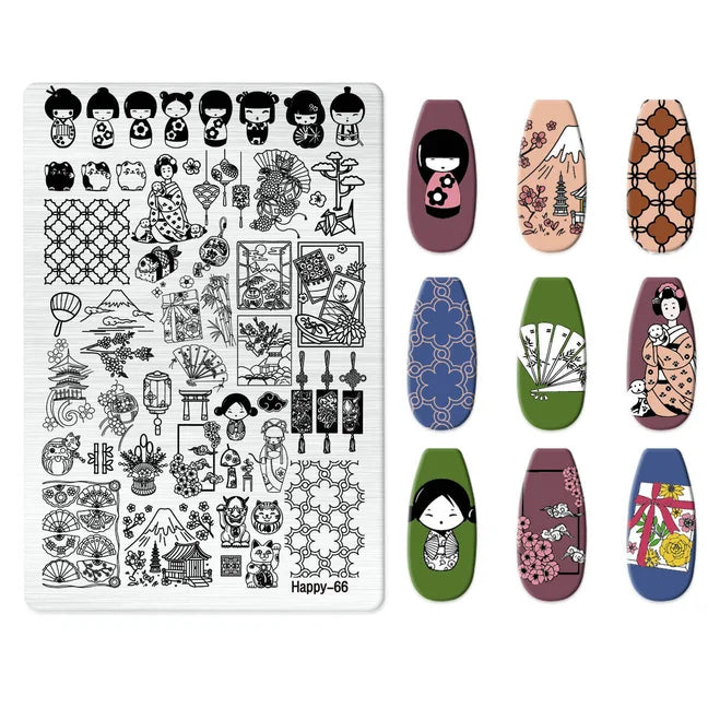 Maple Leaf Nail Stamping Plates Autumn Winter Leaves Design Polish Stencil Nail Printing Stamp Image Manicure Mold Stencil Tool