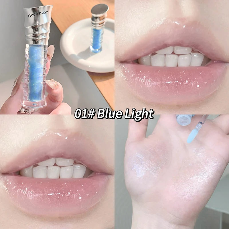 Gege bear Water Light Mirror Lip Gloss Ice-Clear Jelly Lip Moisturizing and Color-Enhancing Lip Gloss