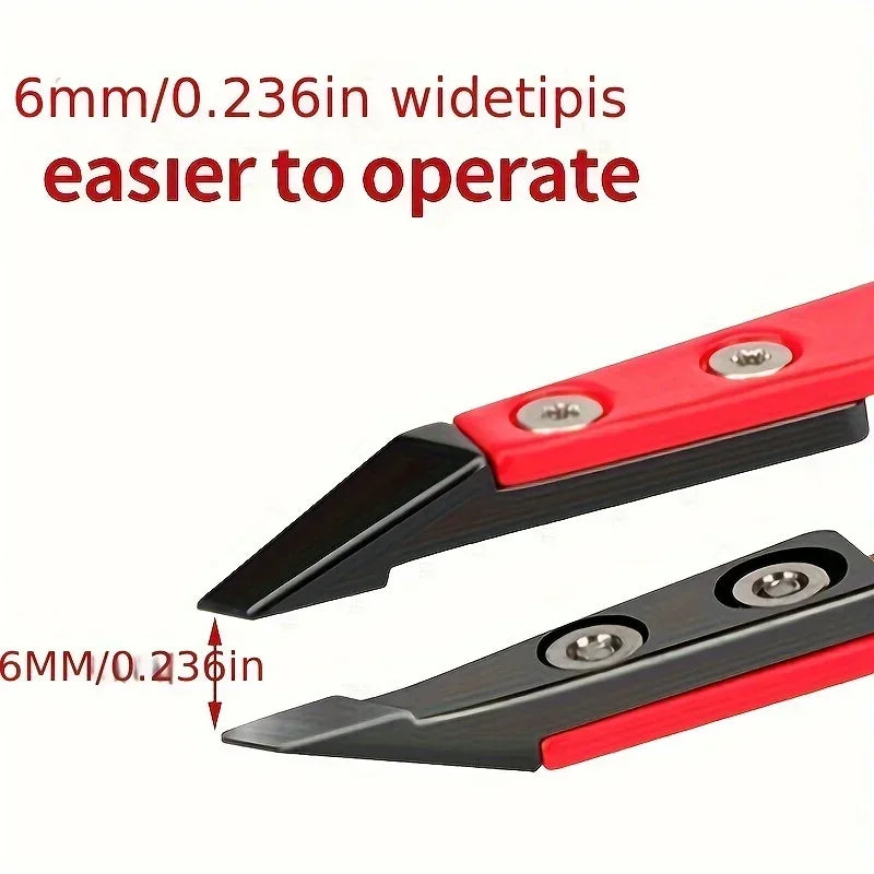 Zirconia Ceramic Pointed Tweezers Stainless Steel Tweezers with Slanted Tips Edges Eyebrows Beards Hair Eyelash Tweezers
