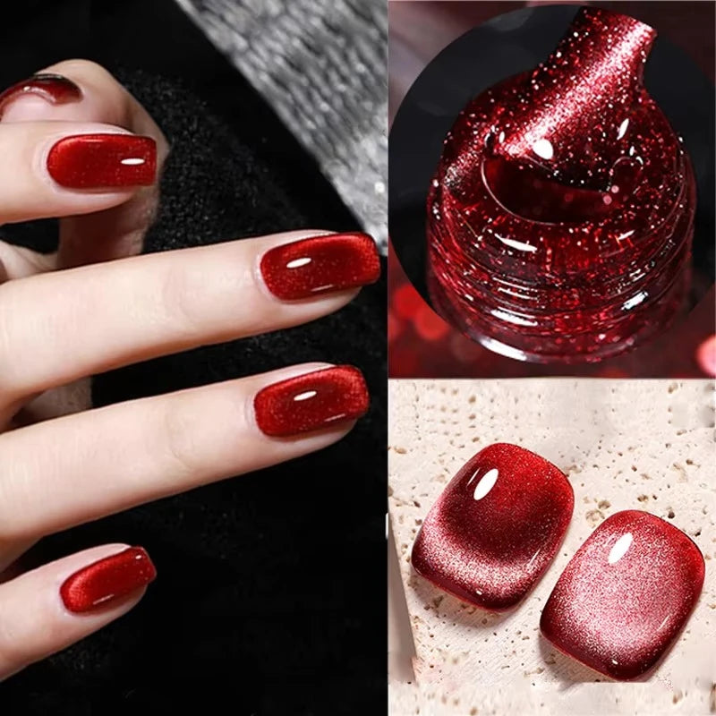 BORN PRETTY 10ml Black Glass Cat Magnetic Gel Nail Polish Silver Gold Glitter Semi Permanent Soak Off UV LED Gel Varnish