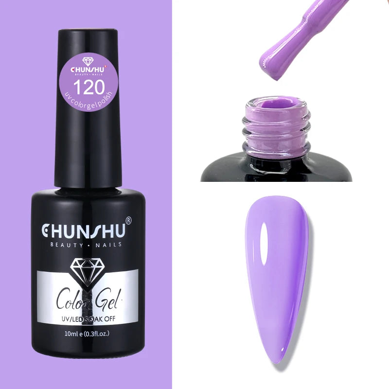 CHUNSHU 10ml Gel Nail Polish Soak Off Semi-Permanent Varnish Professional Salon UV LED Nails Art Gel No Smell All Seasons Colors
