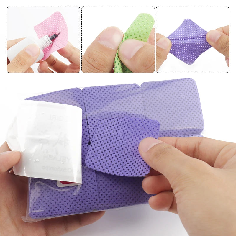 300pcs Lint-Free Eyelash Glue Wipes Paper Gel Remover Clean Month of Bottle Cotton Pads Beauty Cleaning Nail Art Makeup Tools