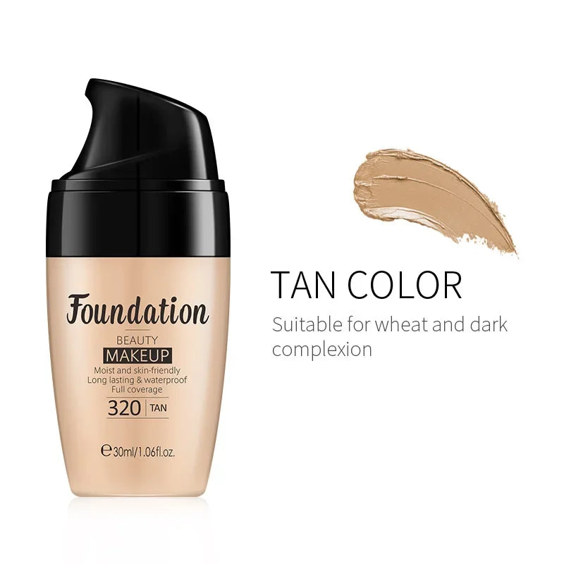 LAIKOU 30ml Liquid Foundation | Moisturizing, Long-Lasting, Natural Brightening Face Base, Smooth Tone Makeup