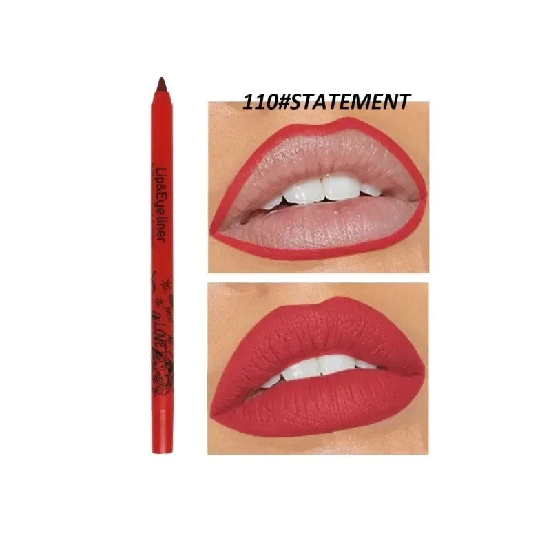 20 Color Matte Lip Liner Outline Lipstick Pen Long-lasting Waterproof Lip Tint Pencil Makeup Lip Contouring Pen Woman Cosmetic
