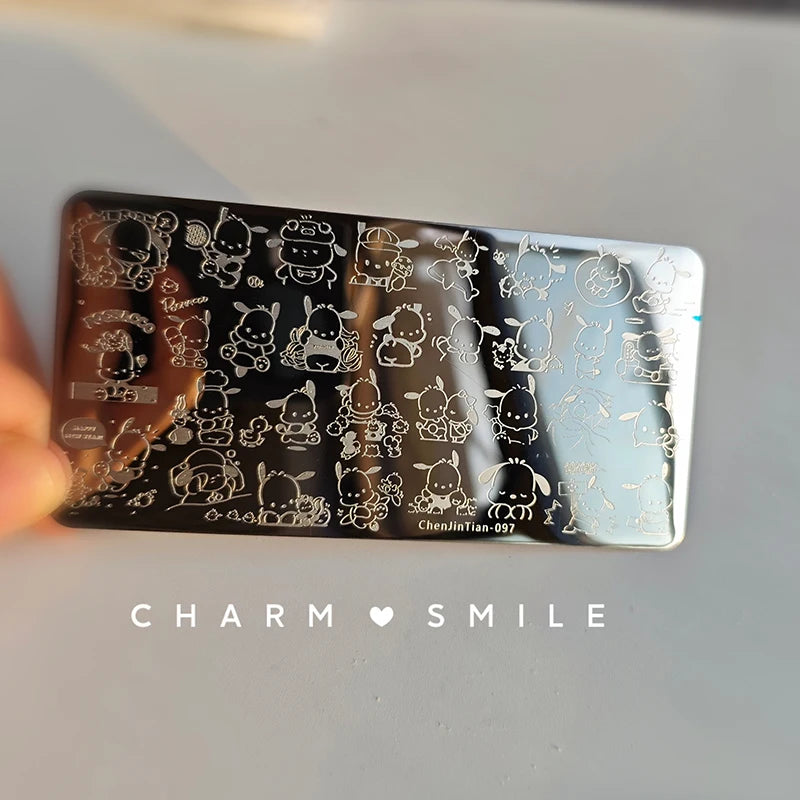 Cartoon Characters Stamping Plates French Line Geometry Flowers Leaves Animals Image Stainless Steel Nail Art Template Stencil