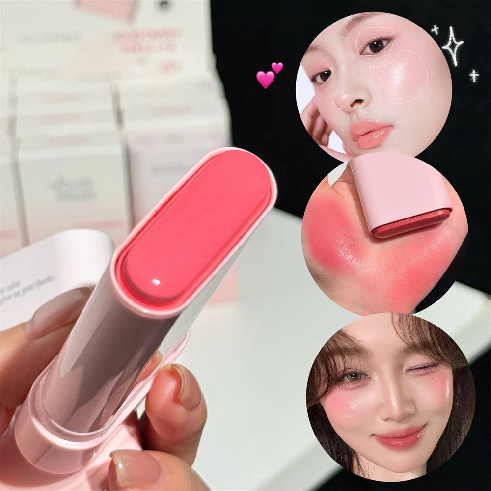 Monochrome Creamy Blush Makeup Multi Stick for Lip & Cheek Rouge Tint Moisturizer Pink Peach Cream Blusher Brightening Skin Tone