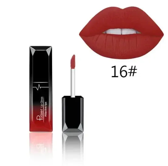 Matte Lips Makeup Waterproof lipgloss Velvet liquid matte lipstick Long Lasting Nude Lip Gloss Cosmetics P1201#