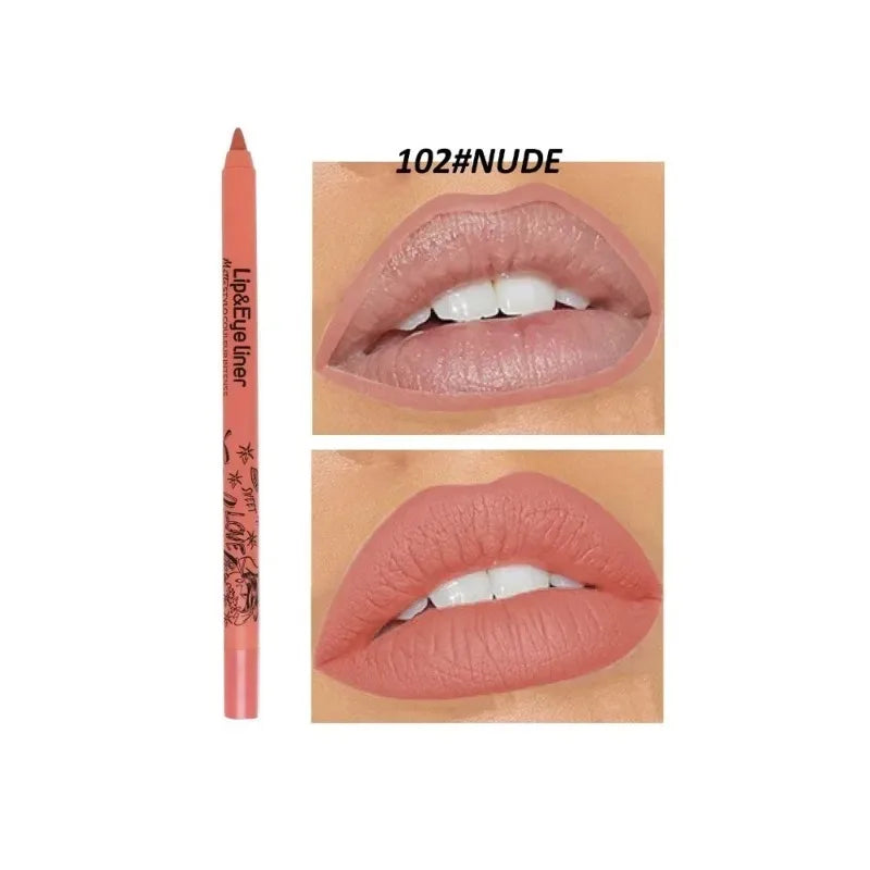 20 Color Matte Lip Liner Outline Lipstick Pen Long-lasting Waterproof Lip Tint Pencil Makeup Lip Contouring Pen Woman Cosmetic