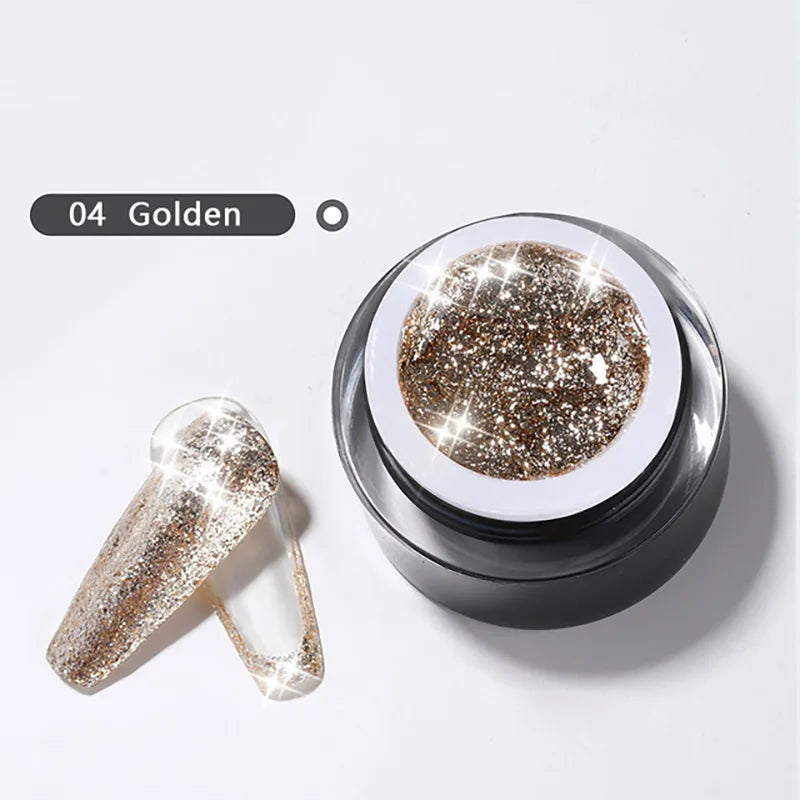 Vendeeni 4 Colors High Flash Gel Nail Polish Hybrid Glitter UV Soak off Gel Varnish Shiny Platinum Painting Nail Art Gel Lacquer