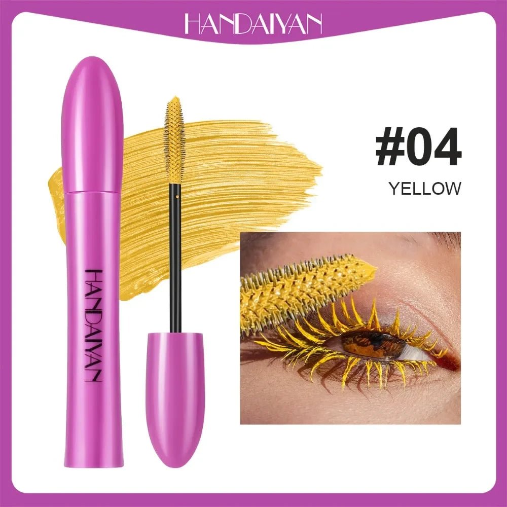 10 Color Waterproof Volumizing Mascara Smudge-Proof Curling Long-Lasting Sapphire Blue Pink Mascara for Bold Eye Look Cosmetics