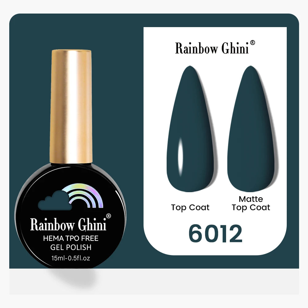 Rainbow Ghini 15ML 146 Colors Long-Lasting Colorful Gel Nail Polish Professional UV/LED Gel Polish Base Coat Matte Top Coat