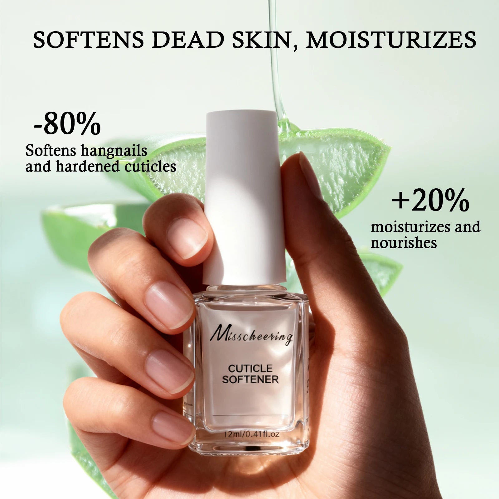 Aloe Vera Nail Growth White Repairing Softening Agent Normal Nail Polish Fast Dry 12ML Get Strong Repair Nail Care Hardener Mani