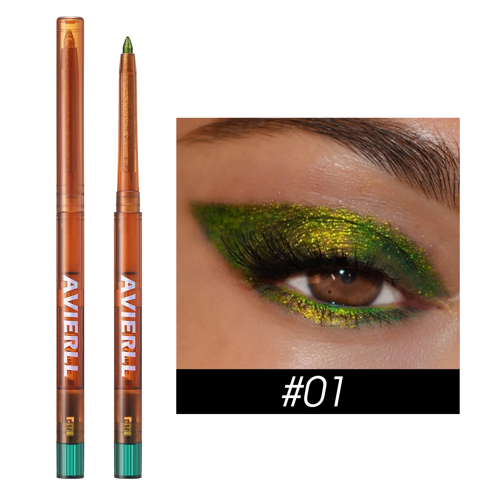 Eyeliner Gel Pencil 1pc, Metallic Color Gradient Eyeliner, Chameleon Glitter Waterproof Eyeliner Pen, 24h Long-Lasting Eyeliner
