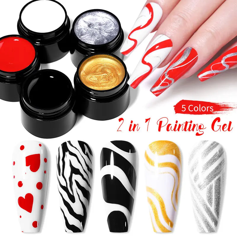 BORN PRETTY 5ml Metallic Painting Gel Polish Super Bright Silver Mirror Gel Sparkling Glitter Soak Off UV LED Gel Nail Art DIY