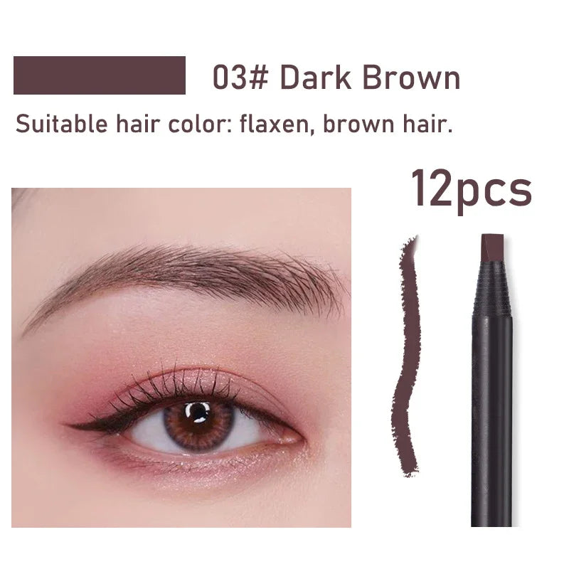 HAOZHUANG Waterproof Long Lasting Eyebrow Pencils with Soft Brush Eyebrows Makeup Tool Permanent Makeup Tattoo Accessories