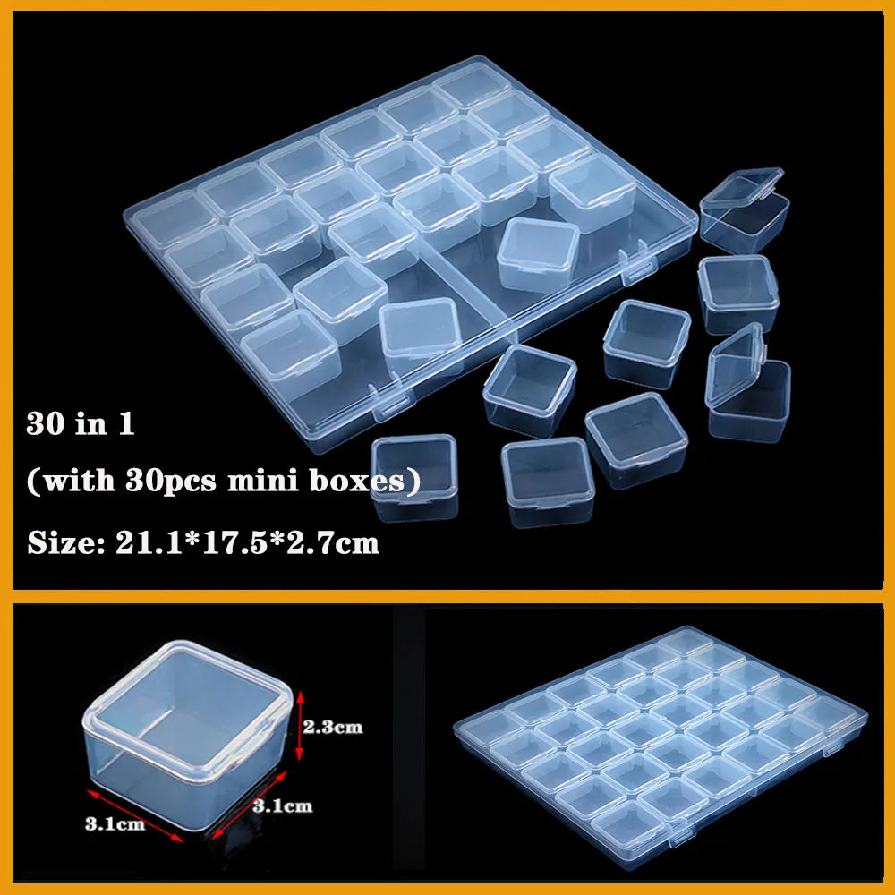 Transparent Plastic box Screw Compartment Box Jewelry Earring Display Case Container Clear Terminal Organizer Tool Storage boxes