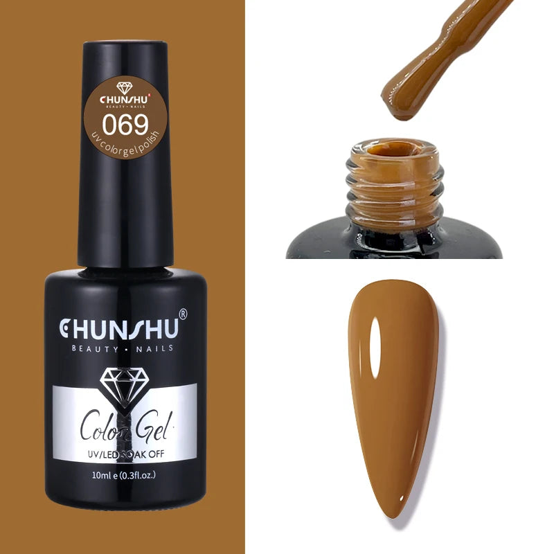 CHUNSHU 10ml Gel Nail Polish Soak Off Semi-Permanent Varnish Professional Salon UV LED Nails Art Gel No Smell All Seasons Colors