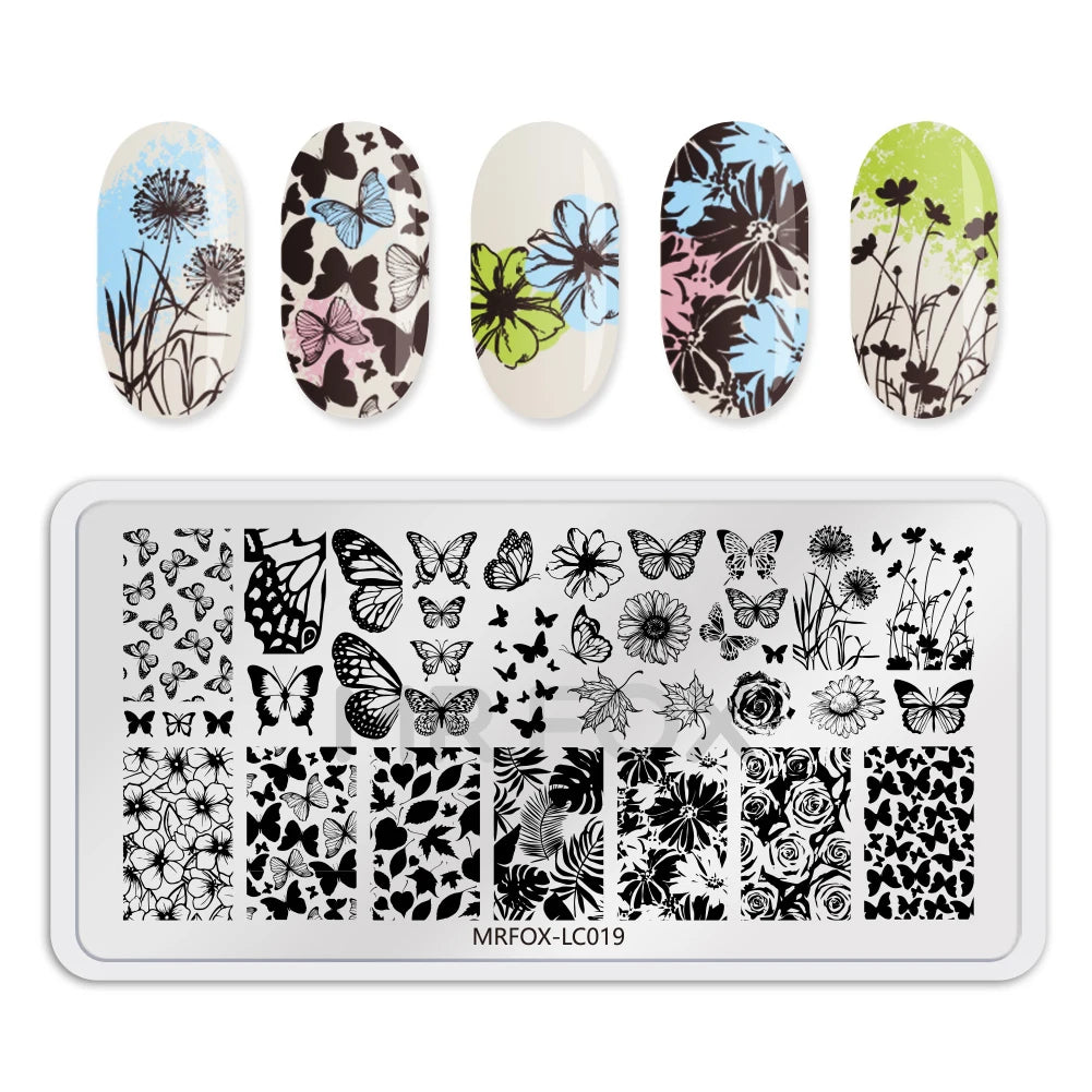 1PCS Blue Ocean Animal Nail Art Stamping Plates Fish Image Stencils for Nails Stamp Tools Manicure Template