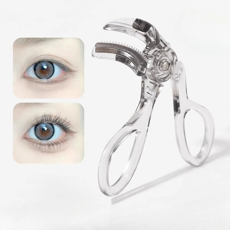 Professional Eyelash Curler Frameless One-clip Curling Comb Tooth Eyelash Curler with Refill Pad Long-lasting Shaping Lash Tools