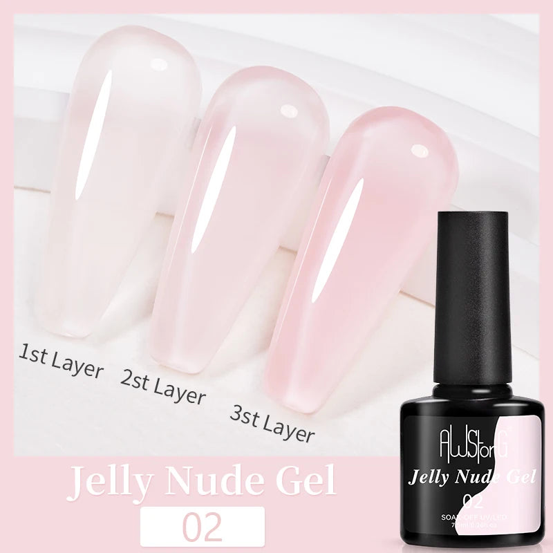AWStorG Fiber Rubber Base Gel For Nails UV Gel Polish Semi Permanent Repair Fix Crack Nail Rubber Base Gel Strengthener 15ml