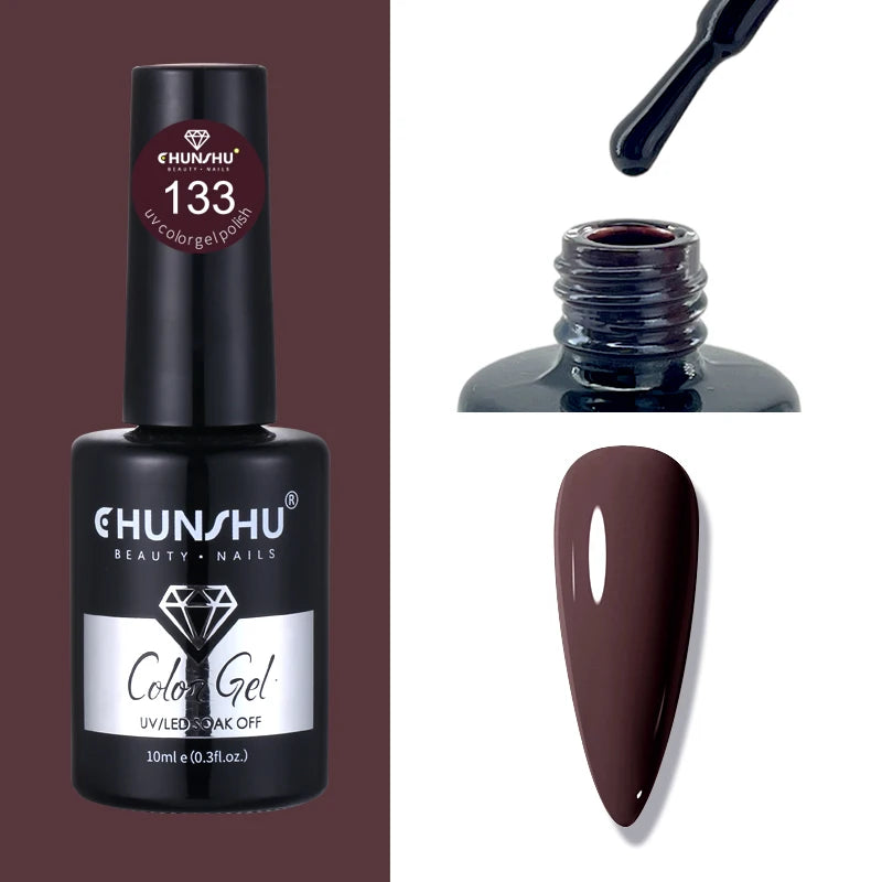 CHUNSHU 10ml Gel Nail Polish Soak Off Semi-Permanent Varnish Professional Salon UV LED Nails Art Gel No Smell All Seasons Colors