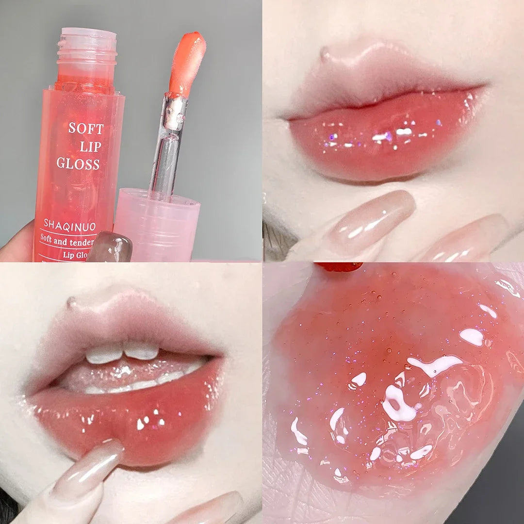 Light Rich Watery Lip Oil Glitter Clear Transparent Glossy Lipstick Moisturizing Nourishing Hydrating Lip Gloss Makeup Cosmetics