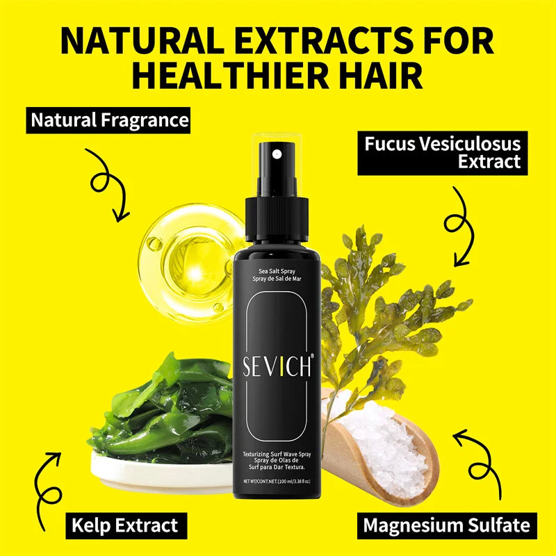 100ml Natural Sea Salt Spray For Hair Men Women Instant Texture Volume Hair Volume Powder Long-Lasting Hold Wave Hair Spray Set