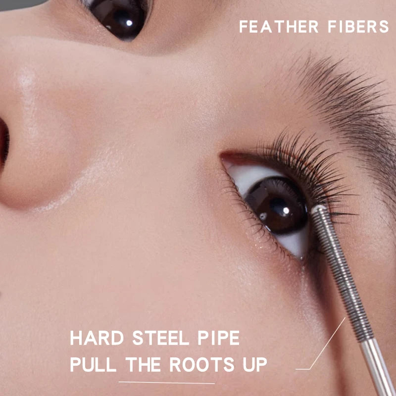 MACKANDY Waterproof 3D Lengthening Mascara Black Eyelash Extension Eye Lashs Brush Long-Wearing Silk Mascara Cosmetics Gift