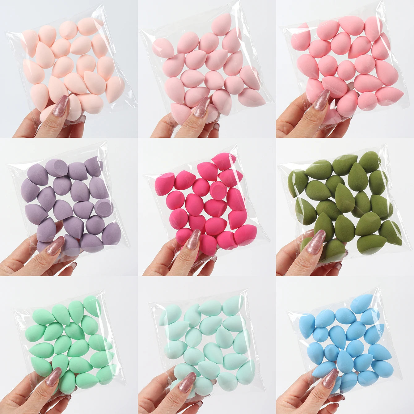 20 件装 Mini Finger Puff Beauty Cosmetic Foundation Cosmetic Sponge Makeup Blender Suitable for Cream & Powder Concealer