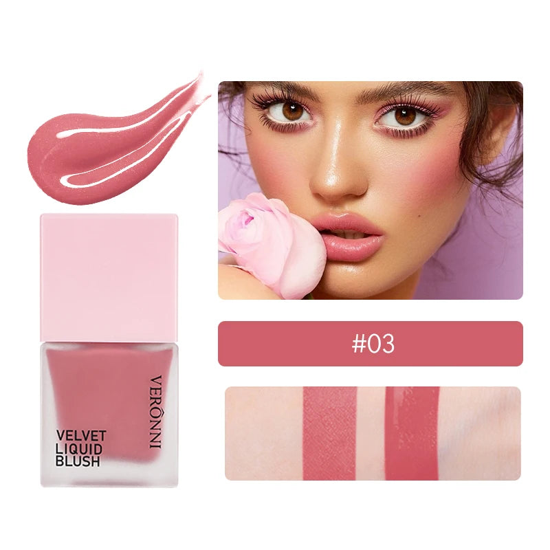 4 Color Liquid Blush 5ml Long-Lasting & Blendable Vegan Cheek TintNatural Flush to Bold Glow | Dewy & Matte Finish Face Makeup