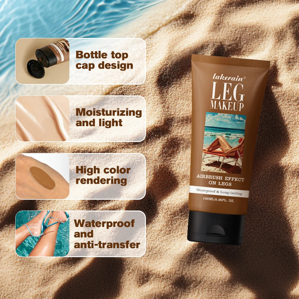 100ml Liquid Foundation | Long-Lasting, Waterproof, Anti-Transfer, Evens Skin Tone, Wheat Tan Brown Shade