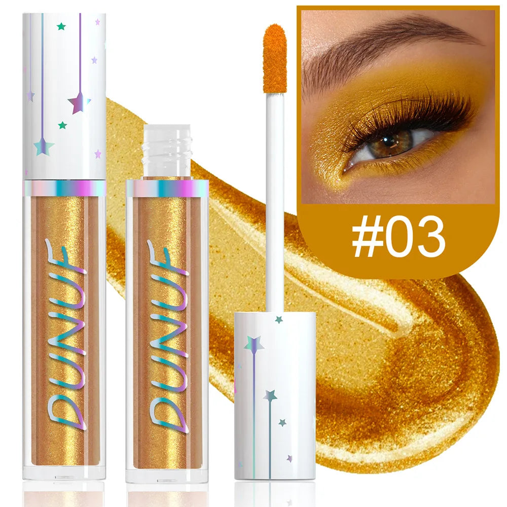 Metallic Liquid Eyeshadow Stick Brown Green Black High Gloss Pearlescent Glitter Eye Shadow Waterproof Stage Makeup Pigment