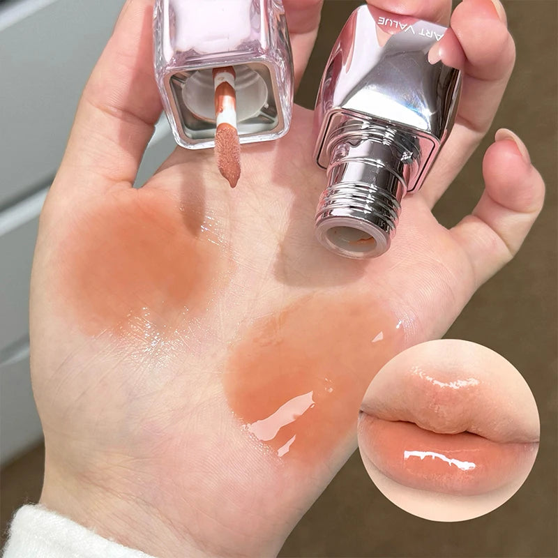 Transparent powder gloss lip gloss mirror moisturizing,long-lasting waterproof,easy to apply,anti smudging,natural makeup effect