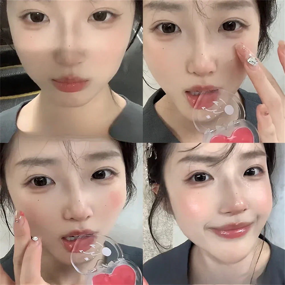 Highlighter cream for face brightening and contouring blusher highlighter stick for natural watery skin lip jelly plate cosmetic