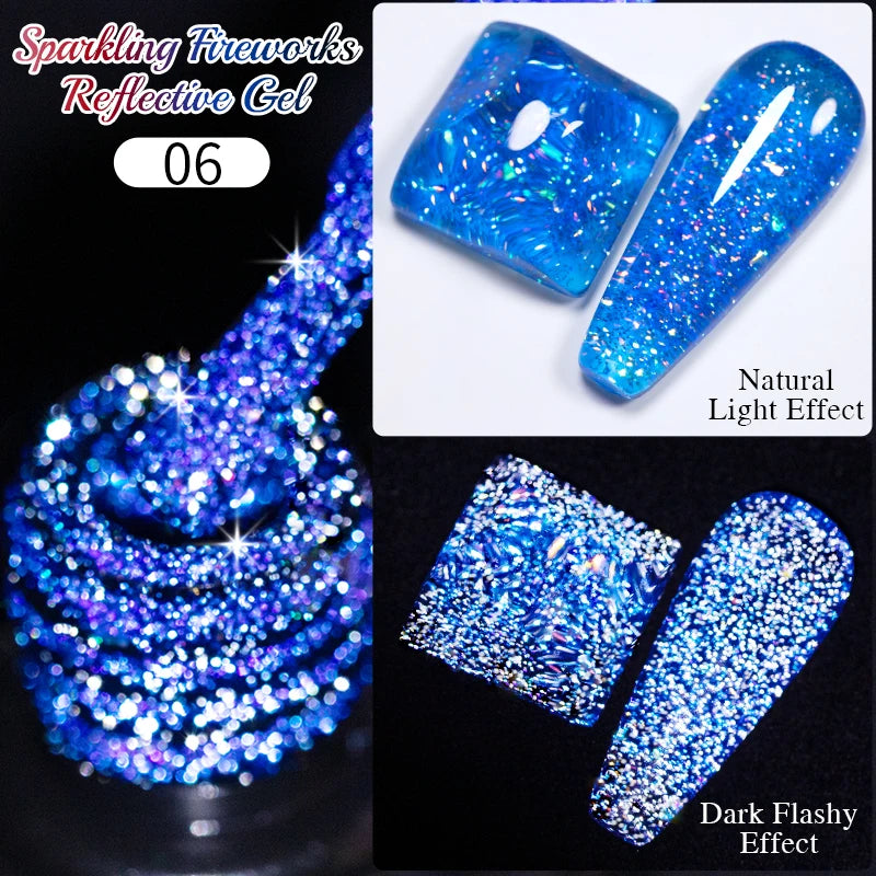 8ML Christmas Sparkling Reflective Diamond Glitter Liner Gel Nail Polish Soak Off UV Semi-Permanent Nail Art Varnish Manicure