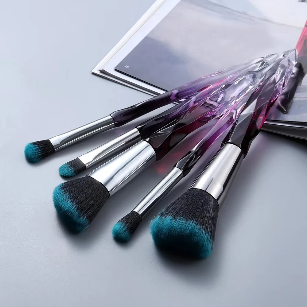 5/10 makeup brushes, crystal-textured makeup brush set, loose powder contouring eyeshadow suitable for ladies/girls