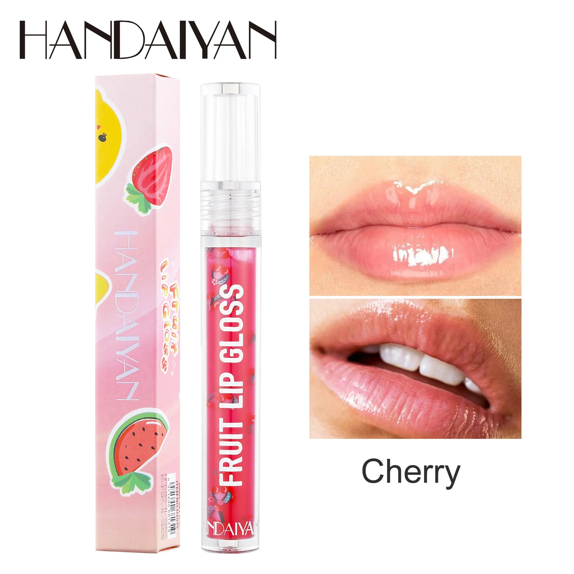 HANDAIYAN Fruit Flavored Lip Oil Moisturizing Transparent Lip Protector Glossy Water-Like Lip Care Glosses