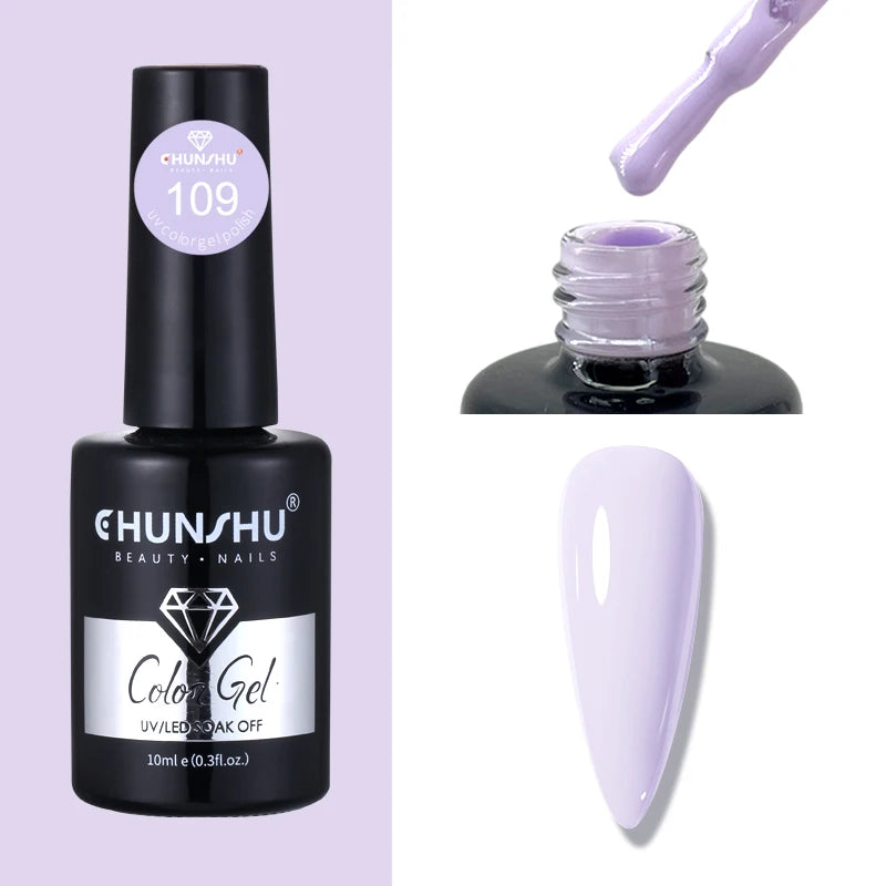 CHUNSHU 10ml Gel Nail Polish Soak Off Semi-Permanent Varnish Professional Salon UV LED Nails Art Gel No Smell All Seasons Colors
