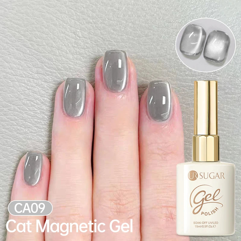 UR SUGAR 15ml Jelly Pink Cat Magnetic Gel Nail Polish Glitter ICE Soak Off Ceramic UV Gel Semi-permanent Nail Supplies Manicure