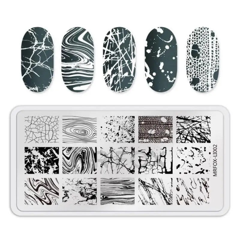 1PCS Blue Ocean Animal Nail Art Stamping Plates Fish Image Stencils for Nails Stamp Tools Manicure Template