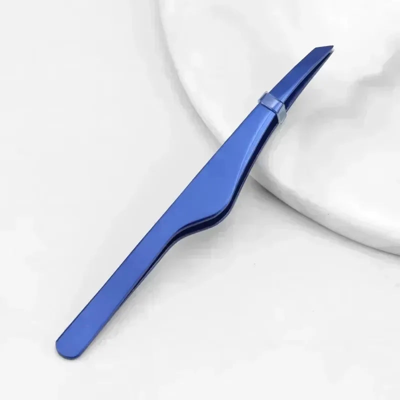 Hair Removal Tweezer Stainless Steel Eyebrow Tweezers Slant Tip for Eyelash Extensions Professional Precision Clip Makeup Tools