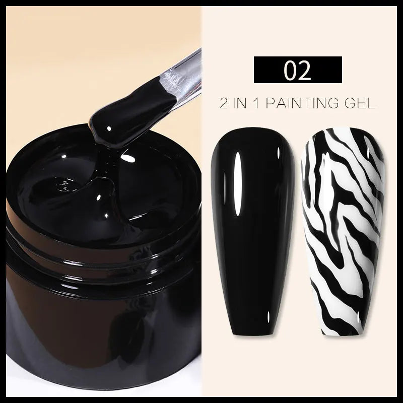 BORN PRETTY Super bright Metallic Painting Gel Polish 5ML Gold Silver Metal Gel Nail Polish Flower Drawing Lines French Nails