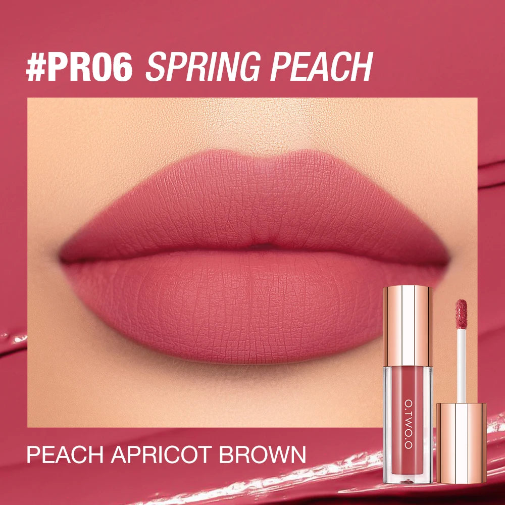 O.TWO.O Lipstick Lip Tint Matte 24H Stay Color-Locking Ultra-Lasting Waterproof Transfer-Proof Glossy Satin Lip Glaze Makeup